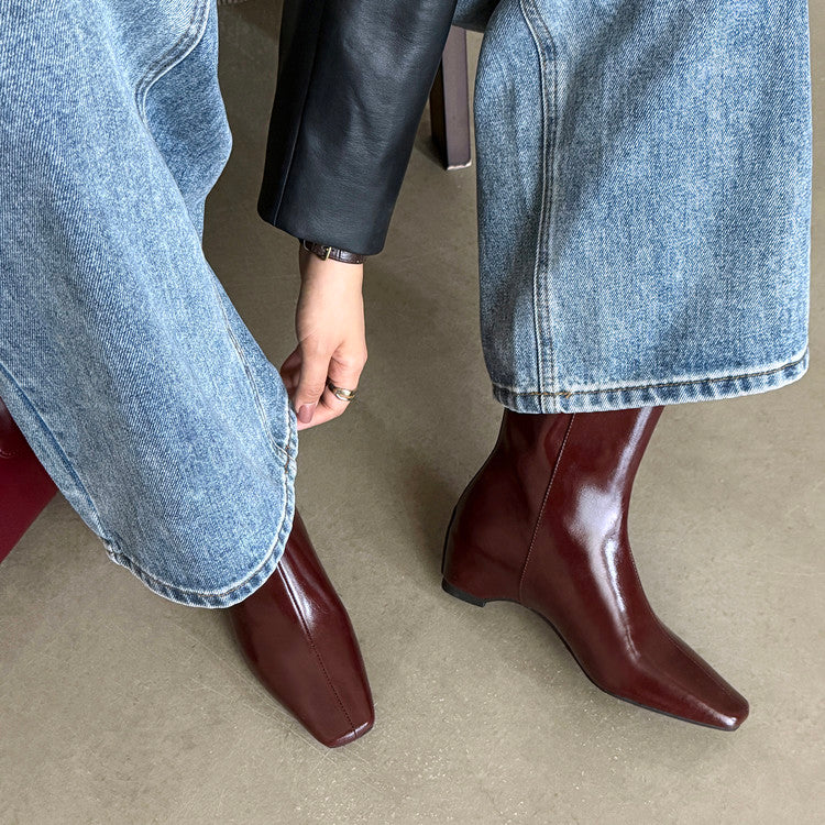 Karin Luna Basic Versatile  Square toe Hot-selling Short Boots