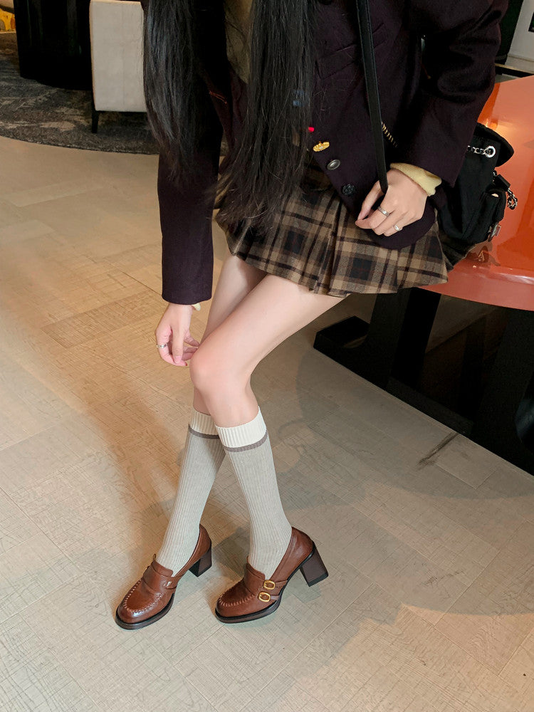 Karin Luna Bestseller Hot-Selling Derivative Edition Self-contained Strap Buckle Casual Loafers