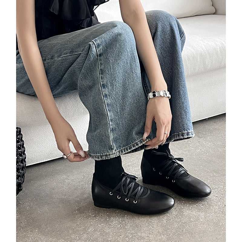 Karin Luna Round Toe Internal Height Increase Lace-up Ankle Boots