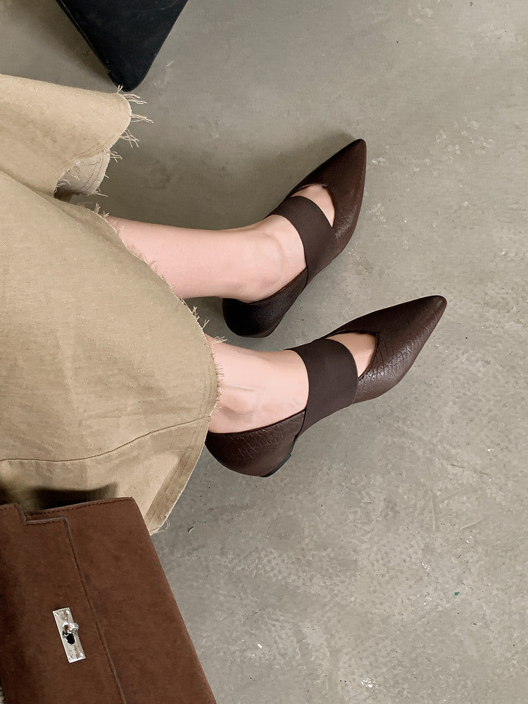Karin Luna  Popular Pointed Toe Hidden Heel Strap Single Shoes
