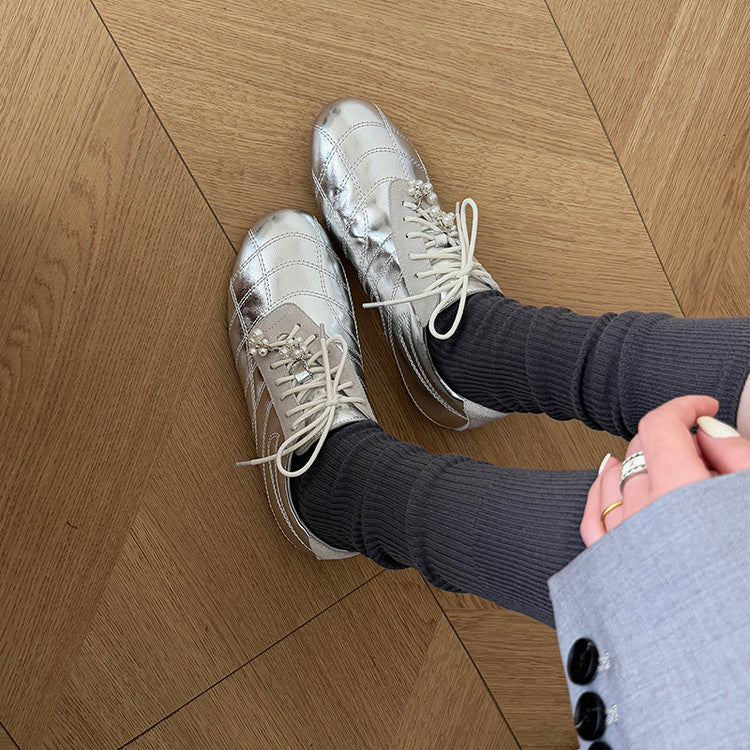 Karin Luna Casual Shoes Series~  In stock Xiaohongshu Hot-Selling Lace-Up Thick-Soled Deep Mouth Single Shoes
