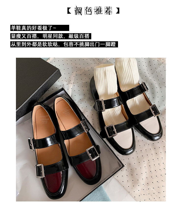 Karin Luna In Stock Spot Goods One-Strap Height-Increasing Belt Buckle Single Shoes