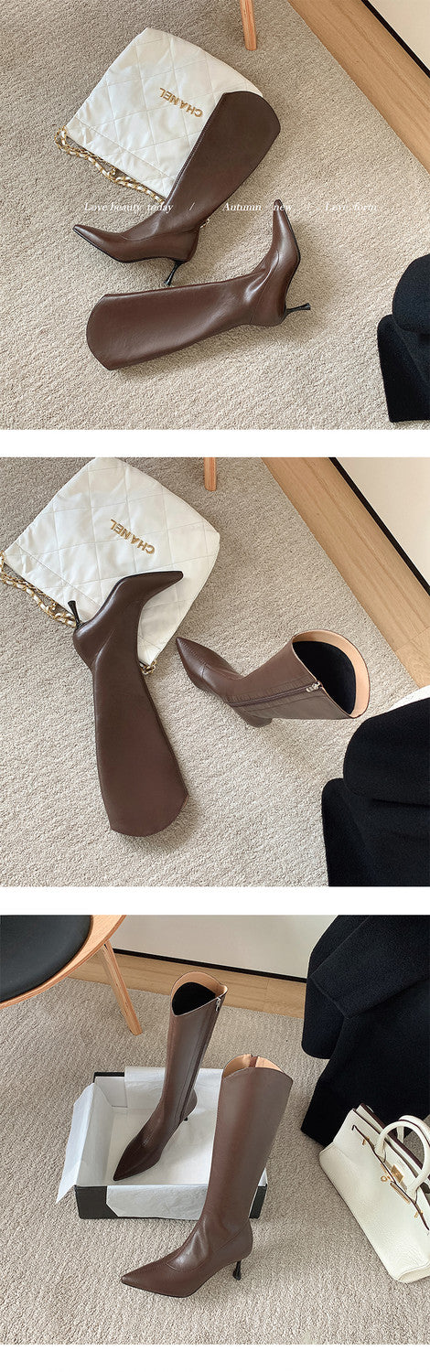 Karin Luna Elegant Style v Pointed Toe Stiletto Long Boots
