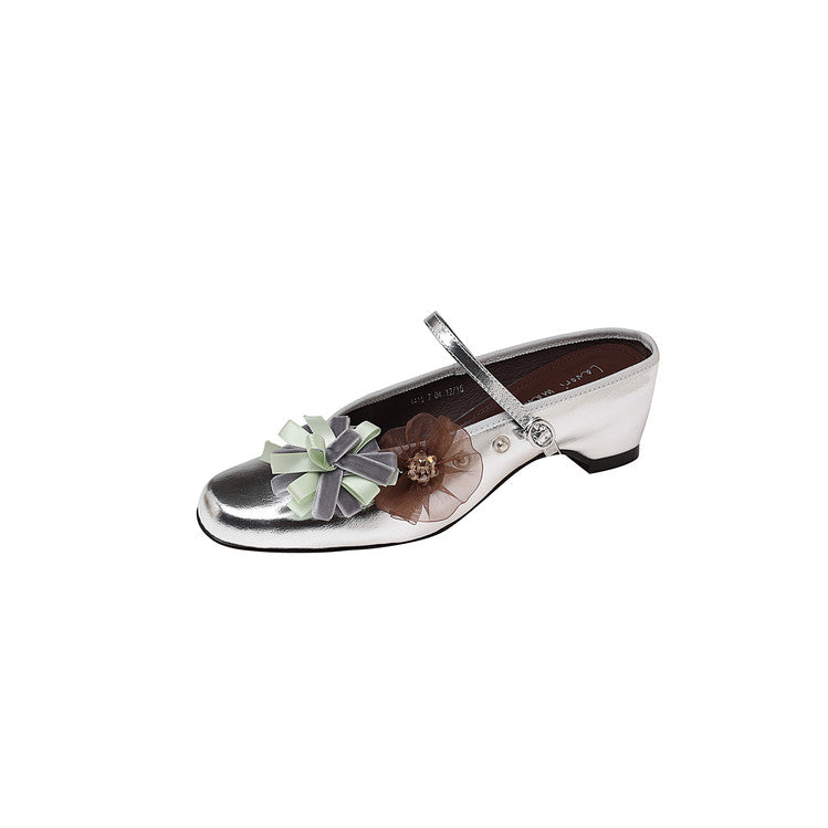 Karin Luna In Stock Spot Goods  Full-grain leather inside and out  Ultra Exquisite Round Toe Hidden Heel Closed-Toe Slippers