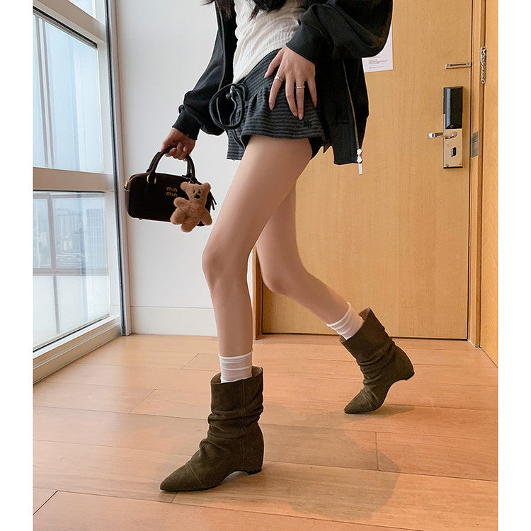 Karin Luna Data Hot Item Pointed Toe Slouchy Matte Western Ankle Boots