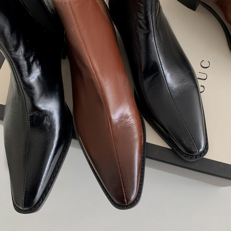 Karin Luna In Stock In stock   Classic first-layer cowhide Chelsea elastic ankle boots