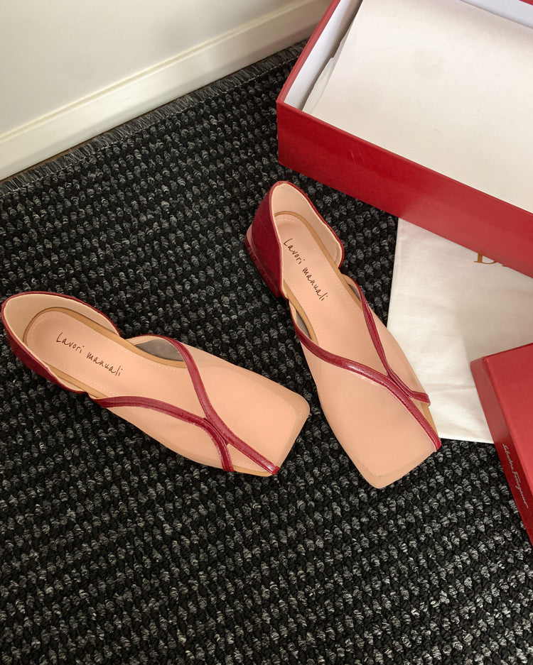 Karin Luna In Stock Spot Goods  Square Toe Mesh Sandals