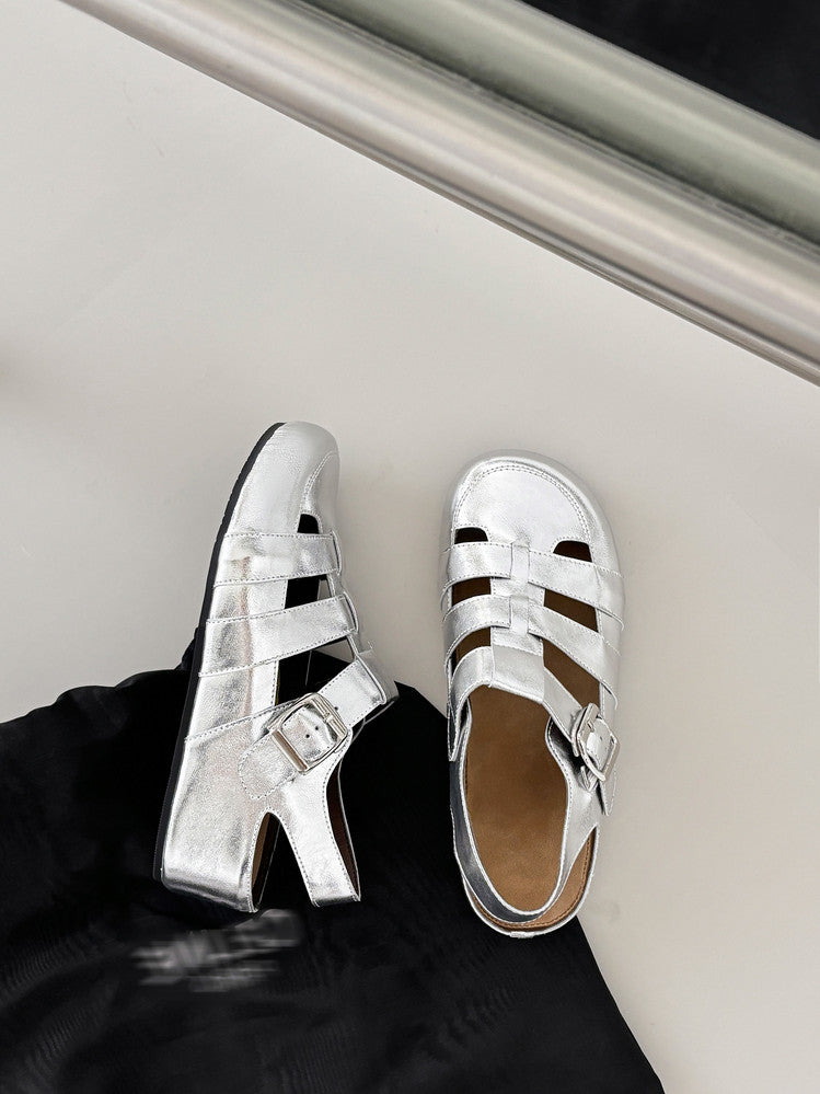 Karin Luna Full Layer Inside and Out~Basic Versatile Perforated Round Toe Birkenstock Shoes