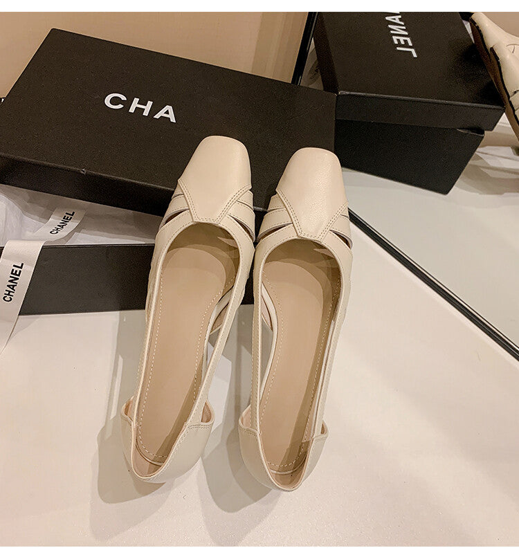 Karin Luna Hot-Selling Retro Big Item Big Goods Available for sale all seasons French-style Hollow Out Single Shoes Full leather inside and out