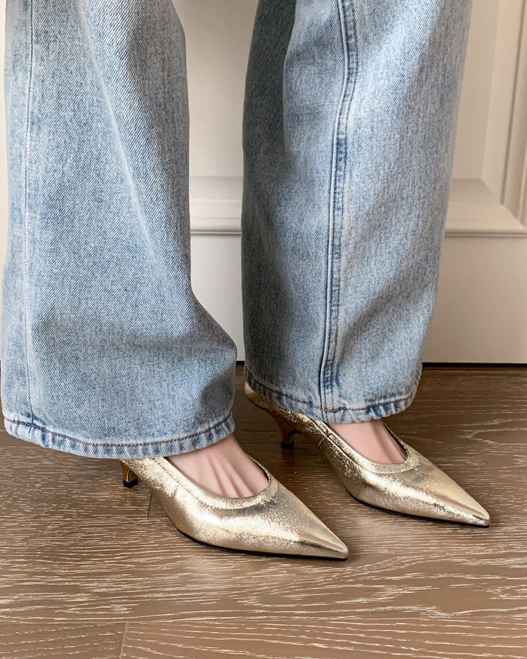 Karin Luna In Stock Spot Goods    Vintage Classic Style Shallow Mouth Single Shoes