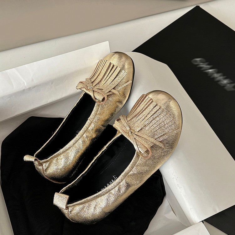 Karin Luna In Stock Spot Goods   Tassel Round Toe Hidden Wedge Mary Jane Shoes