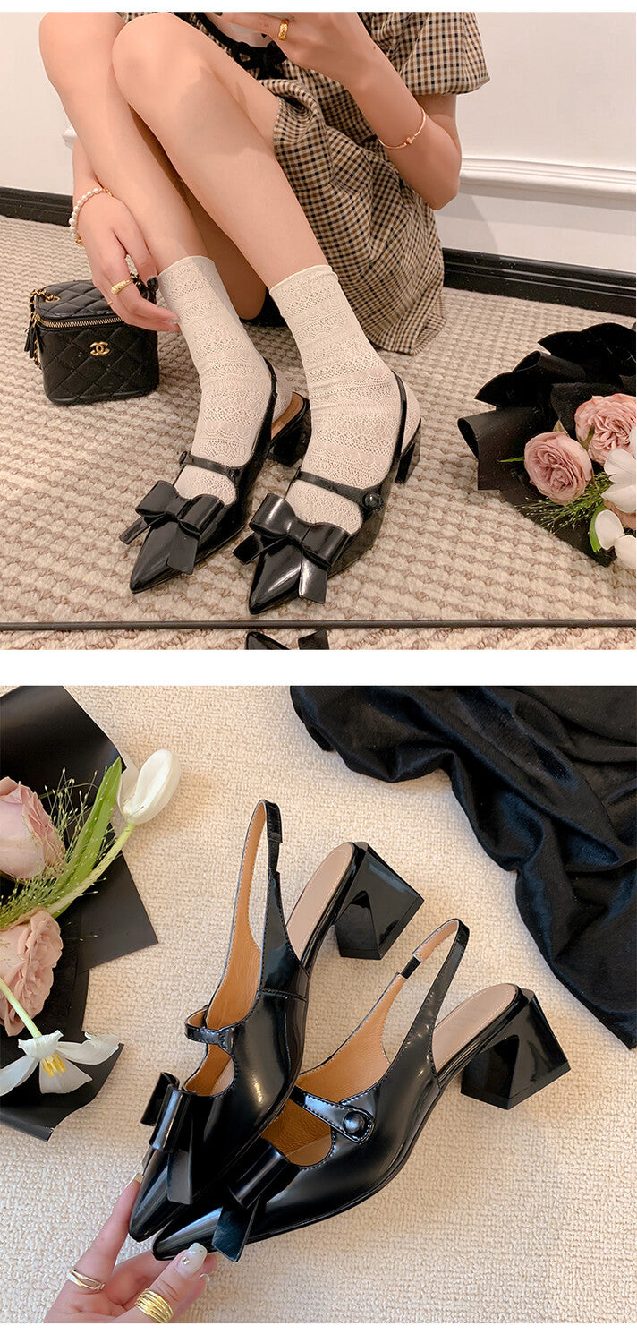 Karin Luna In Stock Spot Goods  Hot-Selling Closed-Toe Sandals  Full leather inside and out Sweet Bow