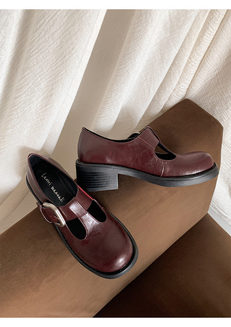 Karin Luna In Stock Spot Goods round Head t Round Toe British Style Single Shoes