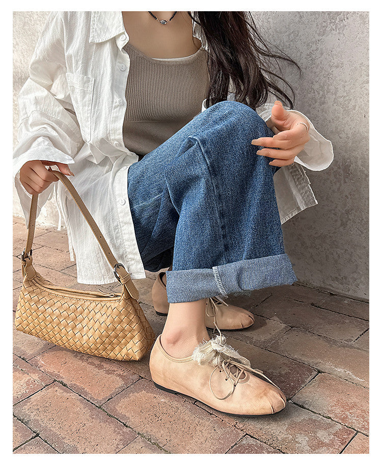 Karin Luna In Stock In Stock  Xiaohongshu Hot Sale Full Leather Round Toe Deep Mouth Single Shoes