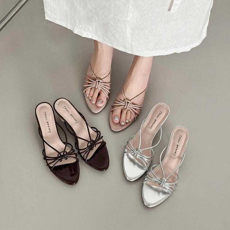 Karin Luna In Stock In Stock  In Stock Round Toe Cross Hollow Round Toe Stiletto Slippers