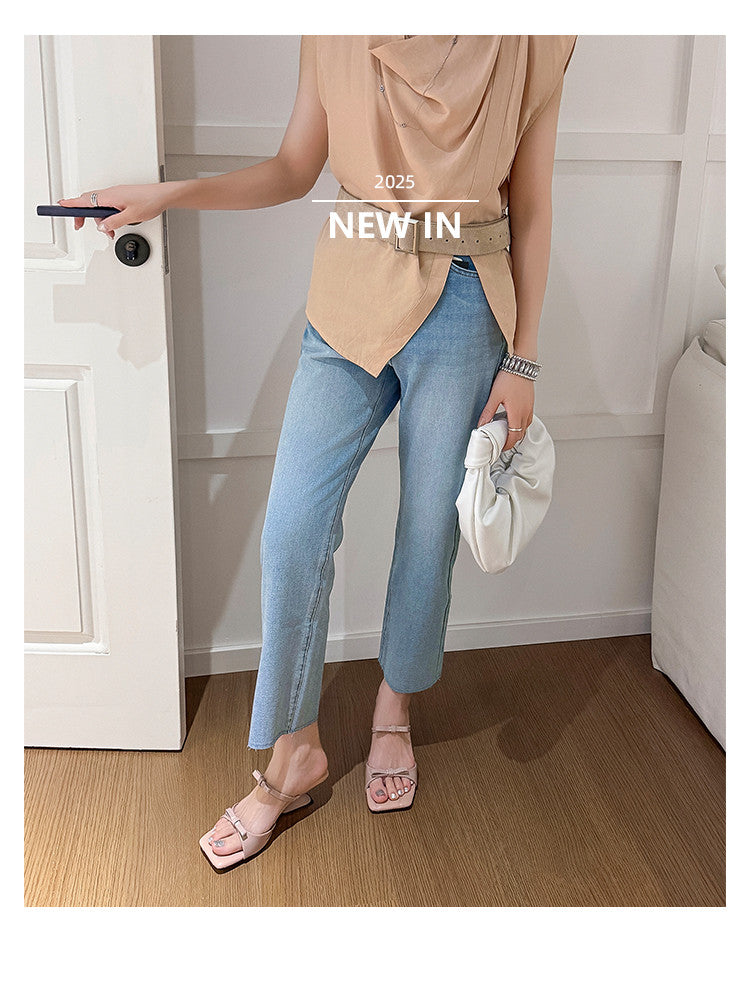 Karin Luna Hot Item Hot Item Self-Flow Square-Toe Irregular Heel Slippers