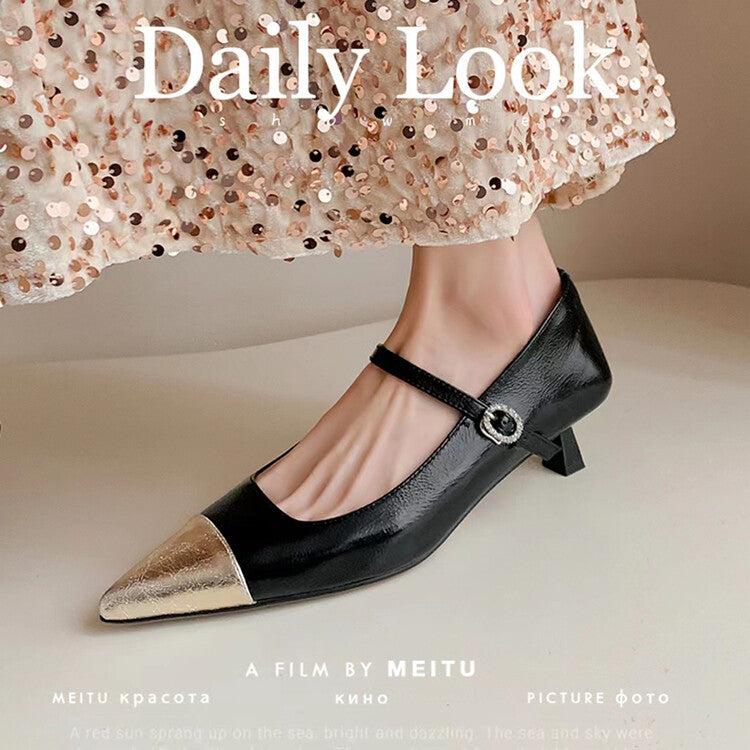 Karin Luna In Stock  Spot Goods In Stock  Classic Color Block Pointed Toe Hot-Selling Elegant Stiletto Pumps