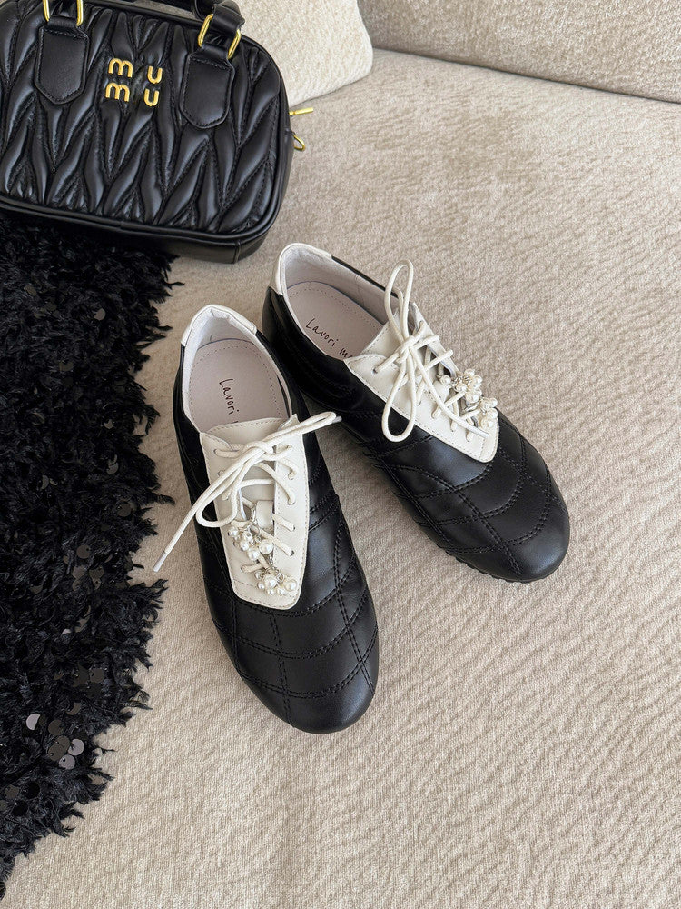 Karin Luna Casual Shoes Series~  In stock Xiaohongshu Hot-Selling Lace-Up Thick-Soled Deep Mouth Single Shoes