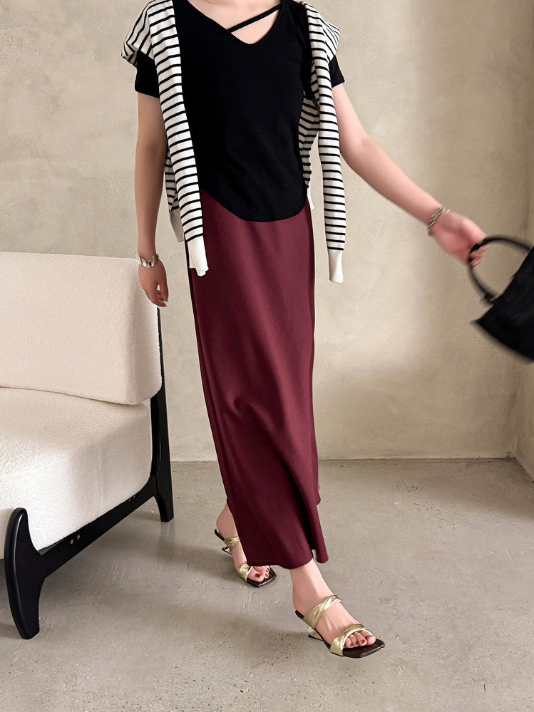 Karin Luna In Stock  Spot Goods   Square Toe One-Strap Irregular Heel Slippers