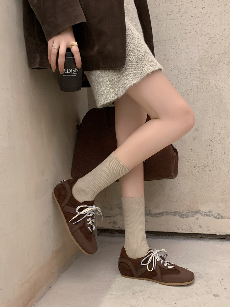 Karin Luna In Stock Spot Goods Casual Style Suede Lace-Up Height-Increasing Popular Single Shoes