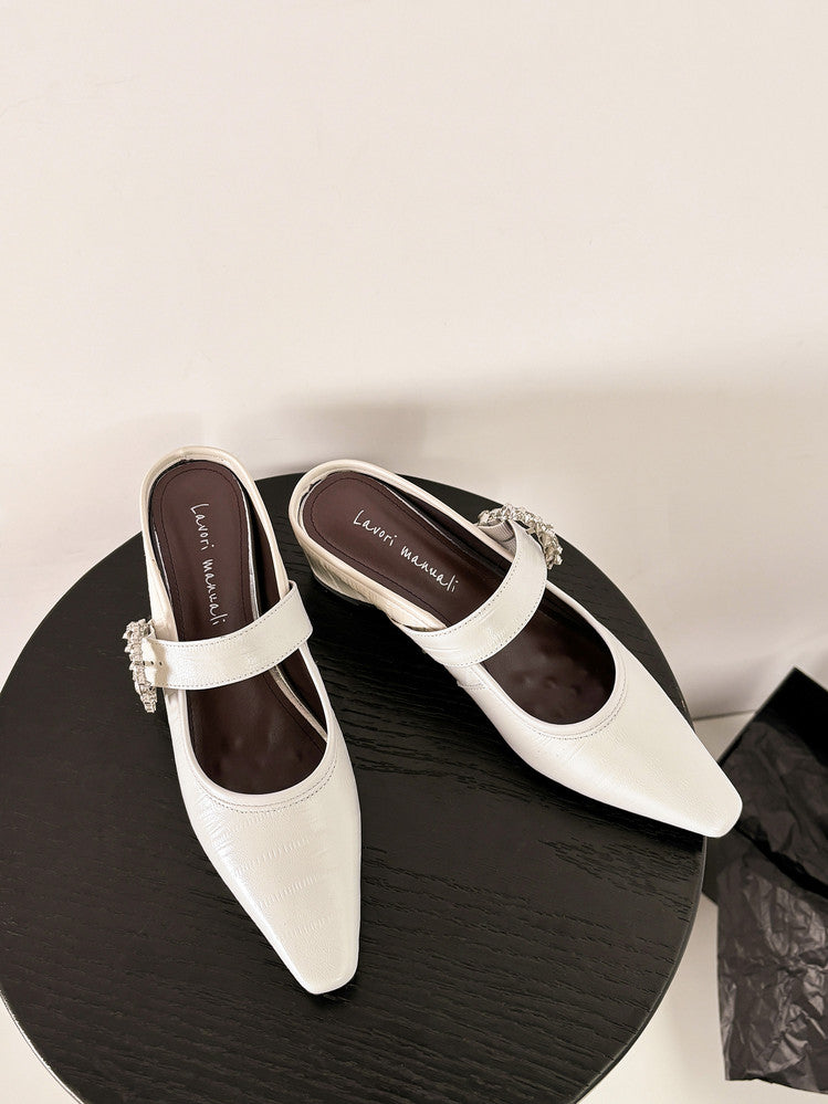 Karin Luna In Stock Spot Goods Full Layer Rhinestone Exquisite Closed-Toe Slippers