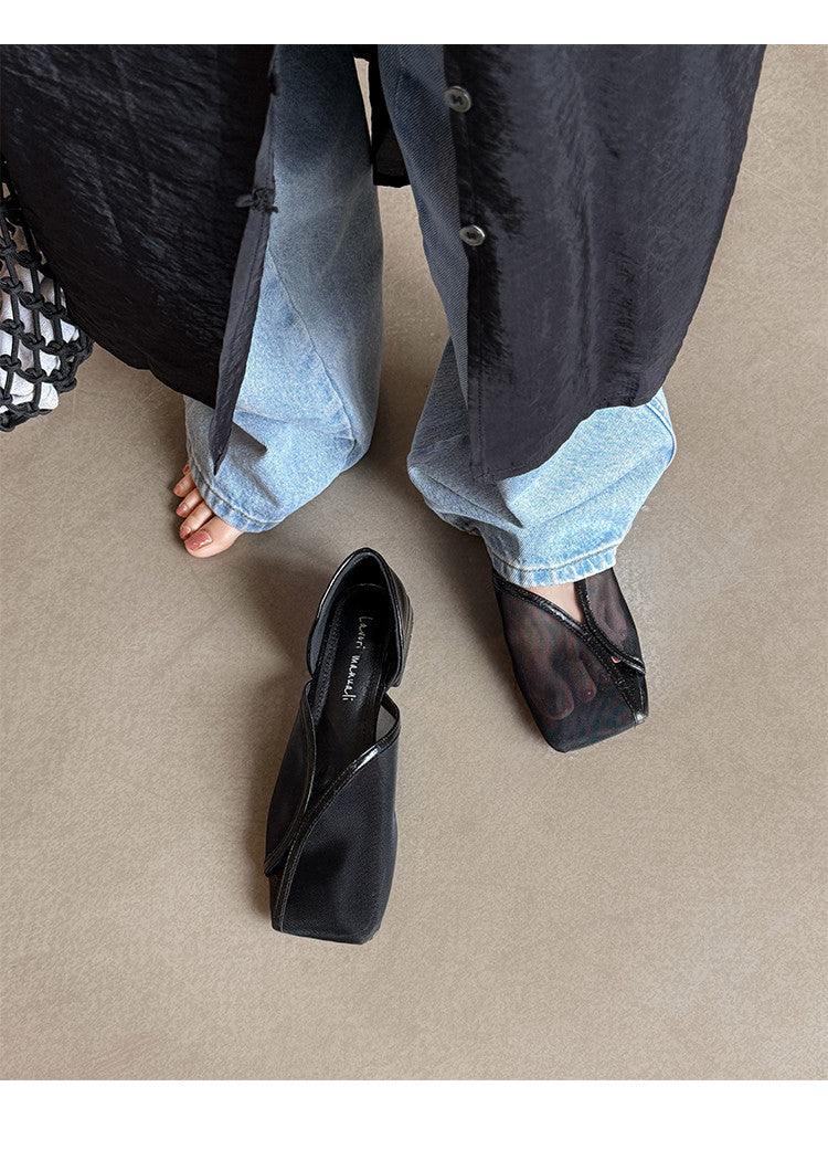 Karin Luna In Stock Spot Goods  Square Toe Mesh Sandals