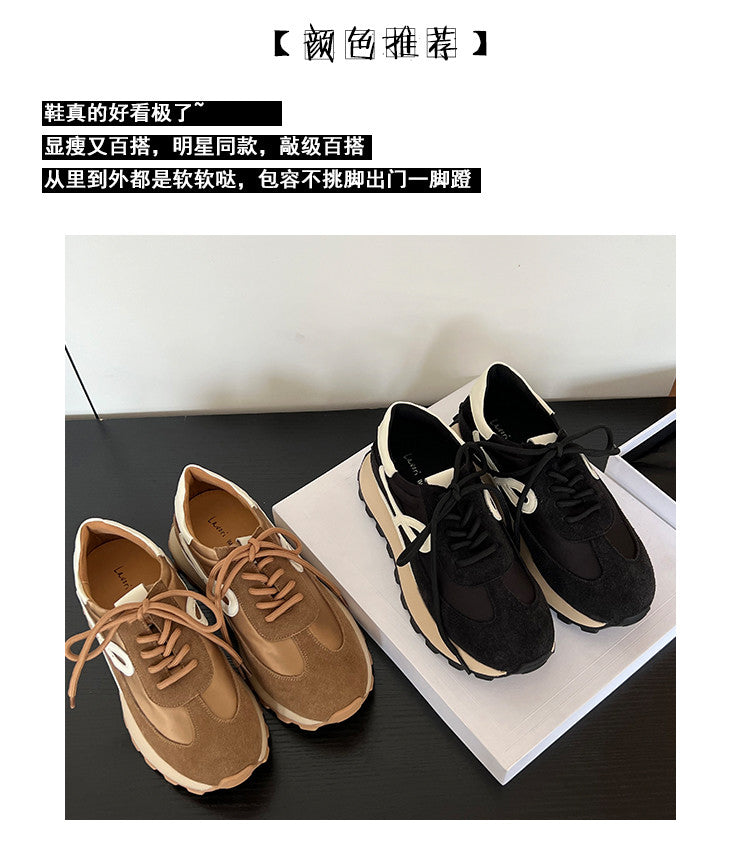 Karin Luna Casual Shoes Series~  In Stock Hot-Selling Versatile Lace-Up Thick-Soled Deep Mouth Single Shoes