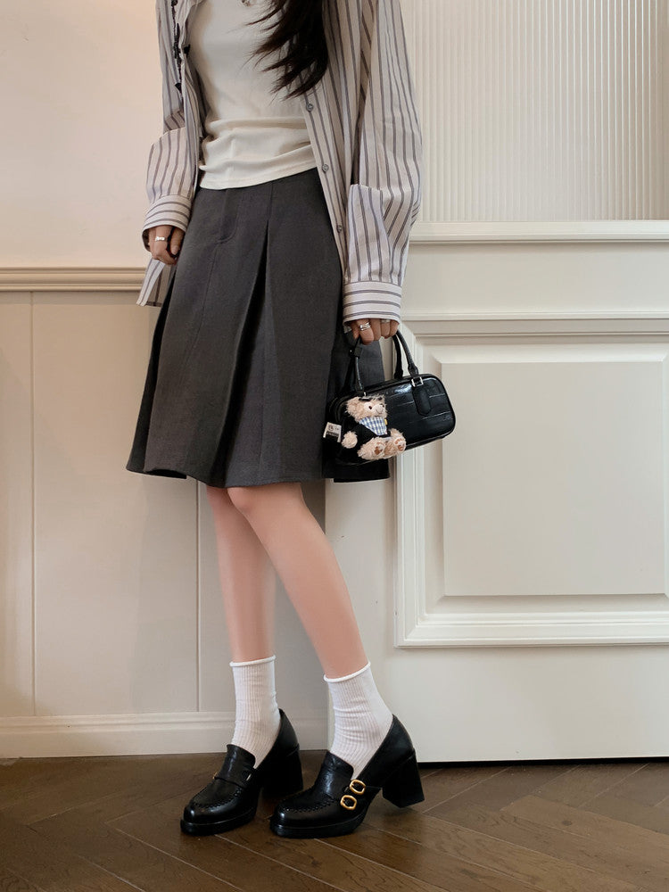 Karin Luna Bestseller Hot-Selling Derivative Edition Self-contained Strap Buckle Casual Loafers
