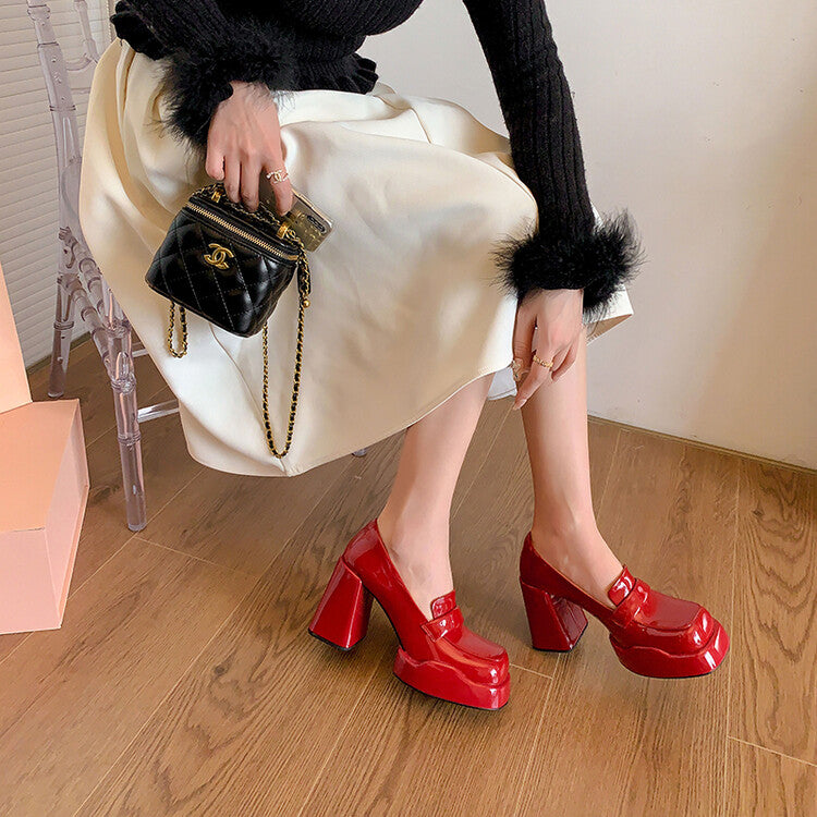 Karin Luna ck Popular Hot Girl Red high heels Full leather inside and out Cow Patent Leather Super High Heel