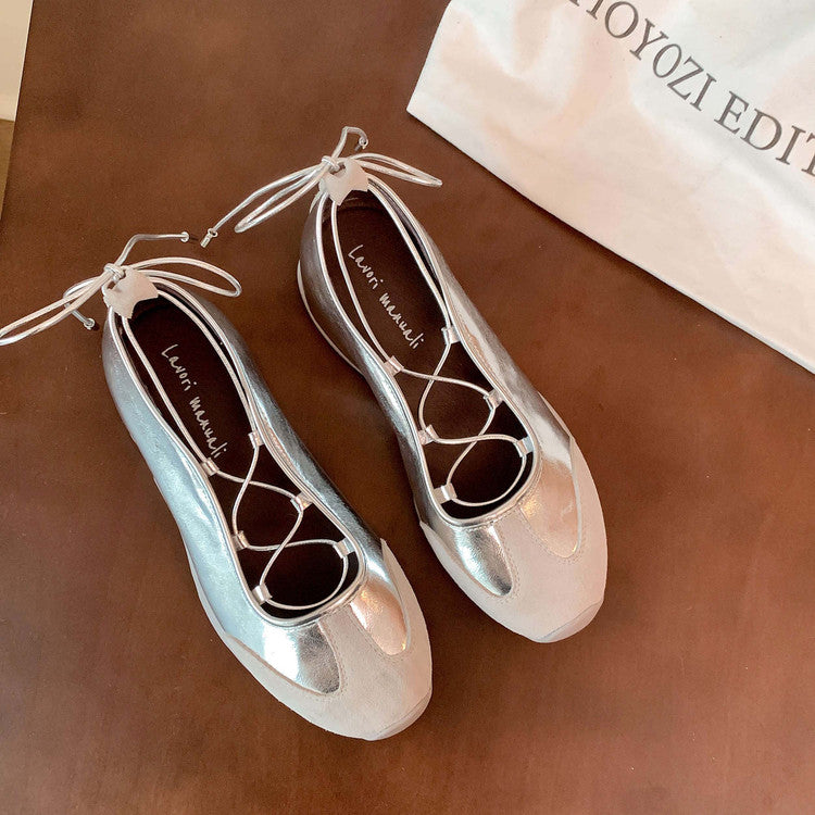 Karin Luna Basic Versatile British Style Casual Lace-up Flats