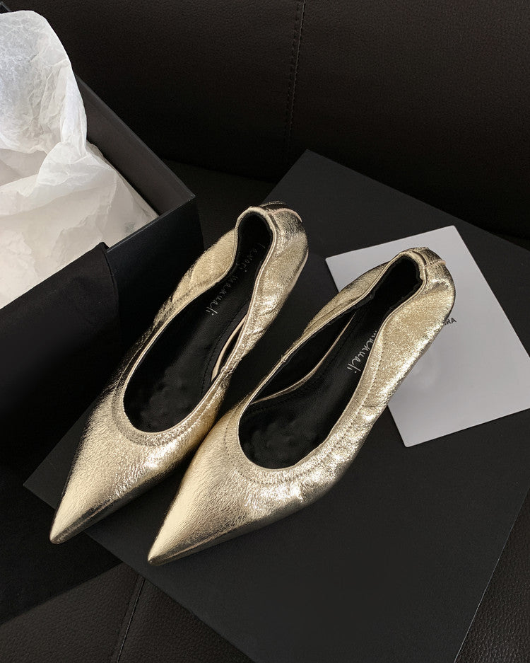 Karin Luna In Stock Spot Goods    Vintage Classic Style Shallow Mouth Single Shoes