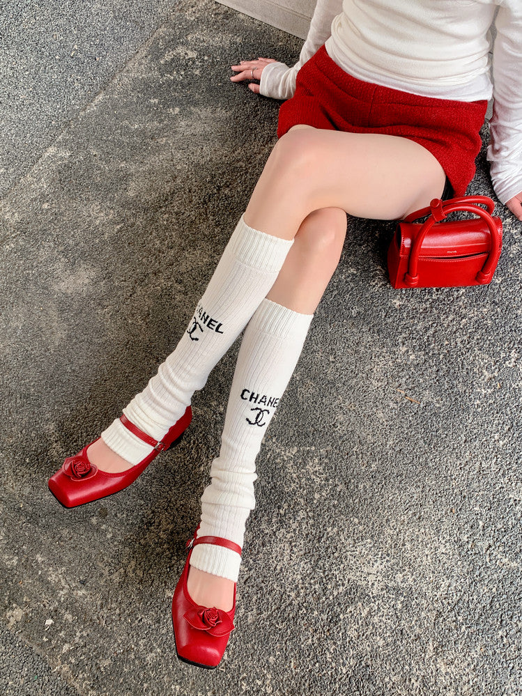 Karin Luna In Stock Spot Goods  Vintage Three-Dimensional Camellia Square-Toed Mary Jane Shoes