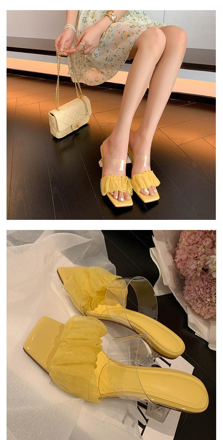 Karin Luna In Stock Spot Goods The feeling of summer Breathable Organza Elegant Slippers