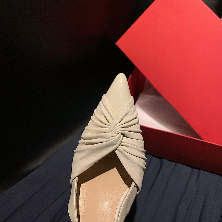 Karin Luna In Stock In Stock  Exquisite Pointed Toe Backless Closed-Toe Stiletto Sandals