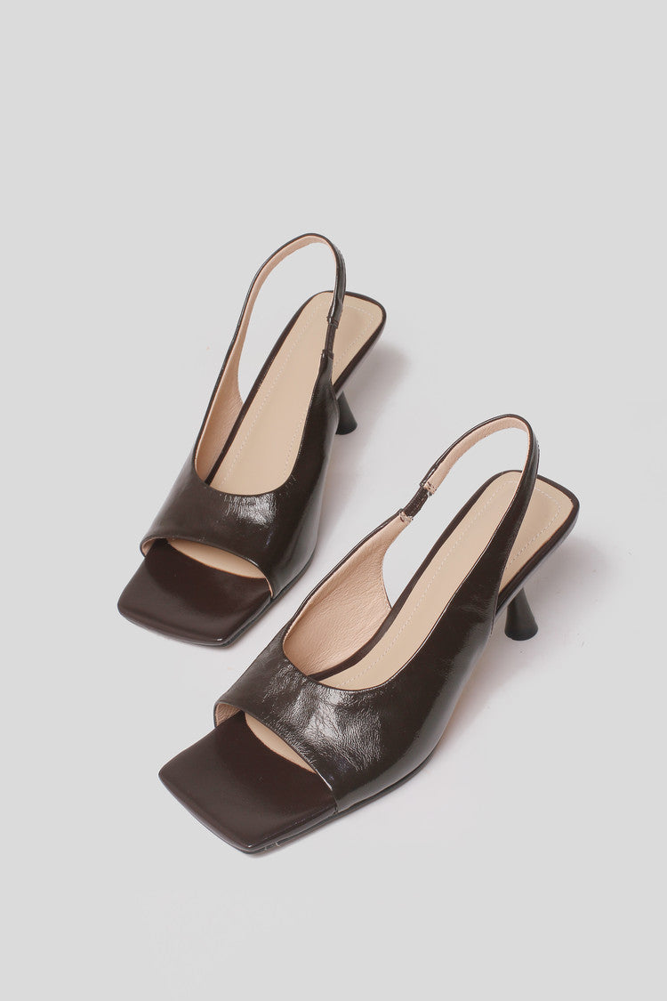 Karin Luna Classic Style Square Toe Open Toe French Retro Sandals