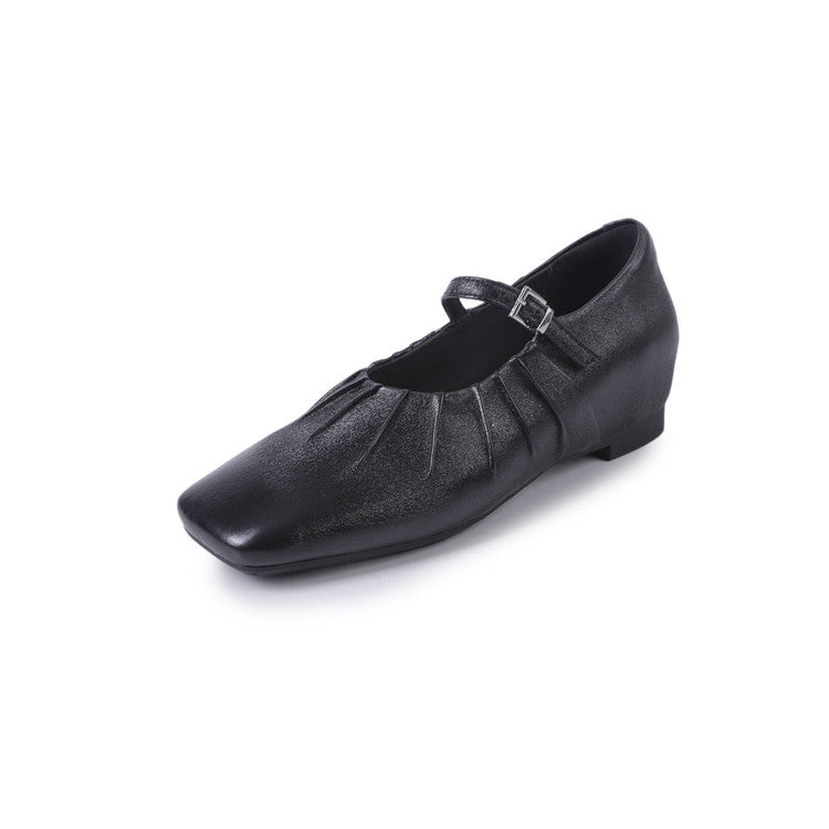 Karin Luna In Stock Spot Goods  Vintage Wrinkled One-Strap Granny Flats