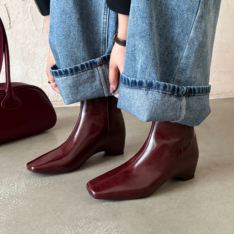 Karin Luna Basic Versatile  Square toe Hot-selling Short Boots
