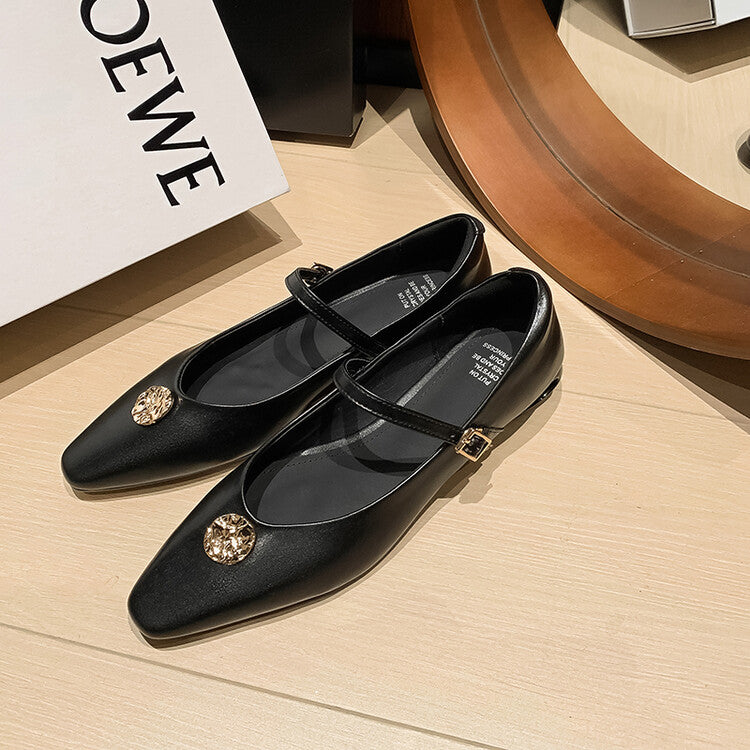 Karin Luna Camellia Story~In stock  Full Leather Shallow Mouth Single Shoes