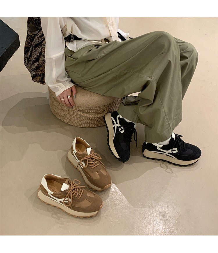 Karin Luna Casual Shoes Series~  In Stock Hot-Selling Versatile Lace-Up Thick-Soled Deep Mouth Single Shoes