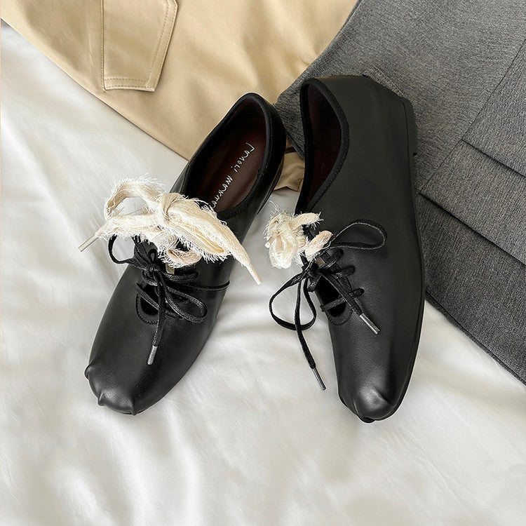 Karin Luna In Stock In Stock  Xiaohongshu Hot Sale Full Leather Round Toe Deep Mouth Single Shoes