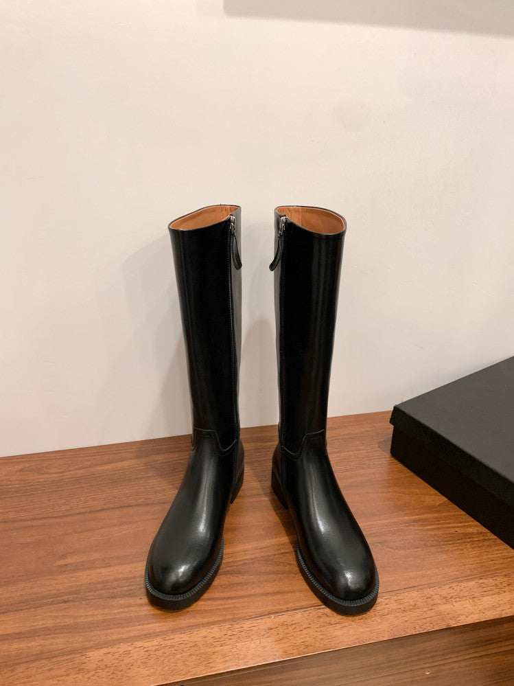Karin Luna In Stock In-stock Basic Classic Timeless Round Toe Casual Riding Boots