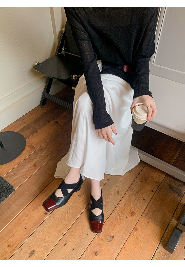 Karin Luna In Stock  Spot Goods  Lost in a Flash~Full Grain Leather Inside and Out Pig Nose Style Mainly Recommended Popular Ballet Shoes