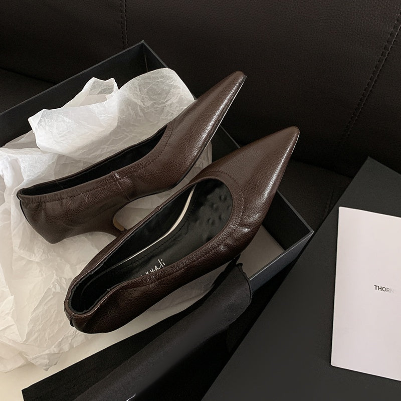 Karin Luna In Stock Spot Goods    Vintage Classic Style Shallow Mouth Single Shoes
