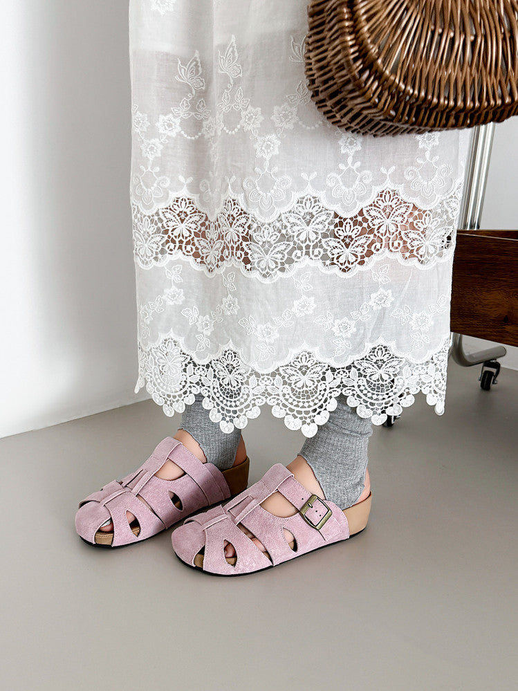 Karin Luna Full Layer Inside and Out~Basic Versatile Perforated Round Toe Birkenstock Slippers