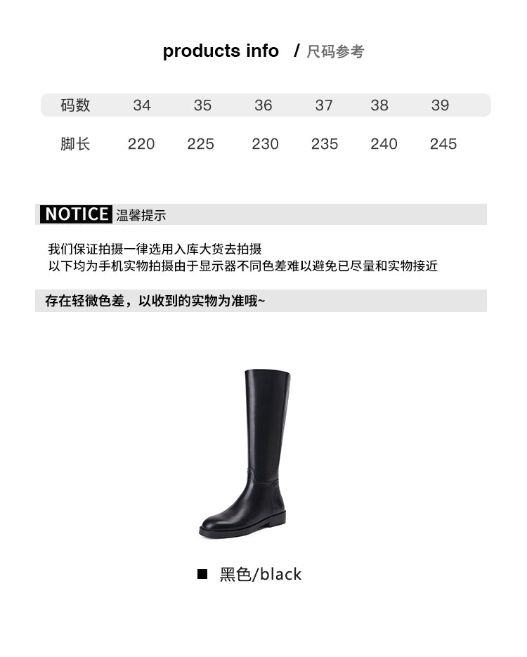 Karin Luna In Stock In-stock Basic Classic Timeless Round Toe Casual Riding Boots