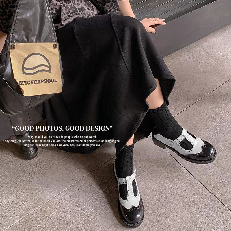 Karin Luna In Stock Spot Goods  Color Matching t Round Toe British Style Single Shoes