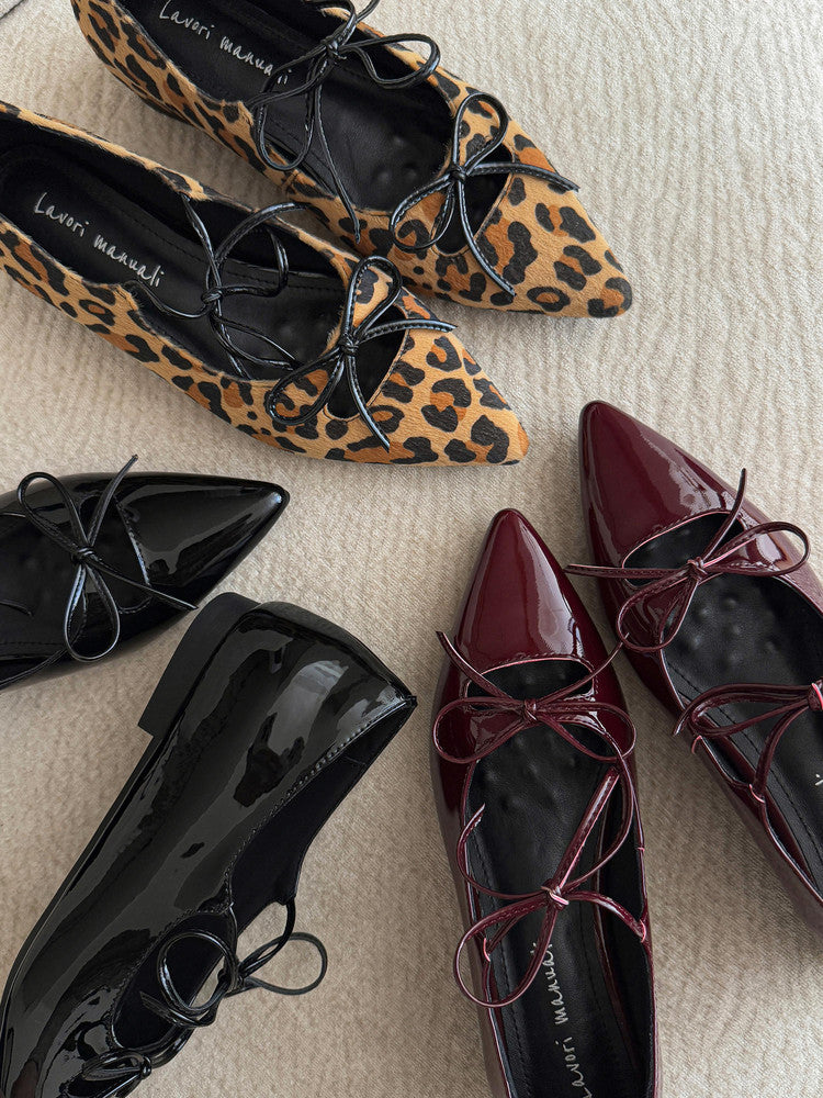 Karin Luna In Stock Spot Goods  Hot-selling Element Bowknot Square Toe Pointed Toe Single Shoes