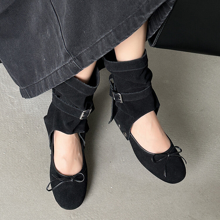 Karin Luna In Stock  Summer  Popular  Detachable Two-Way Vintage Mary Jane Plus Tube Long Boots