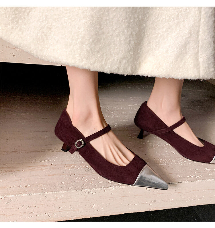 Karin Luna In Stock  Spot Goods In Stock  Classic Color Block Pointed Toe Hot-Selling Elegant Stiletto Pumps