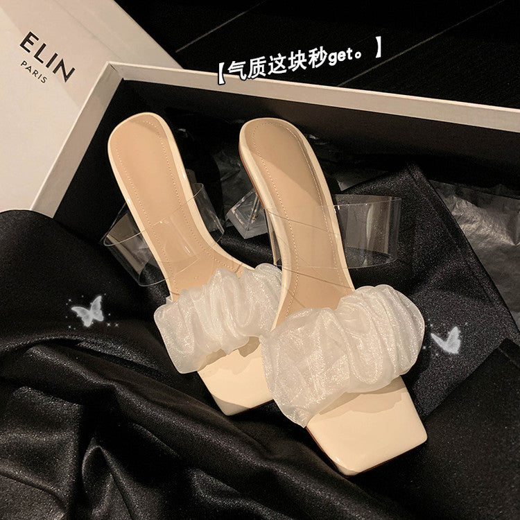Karin Luna In Stock Spot Goods The feeling of summer Breathable Organza Elegant Slippers